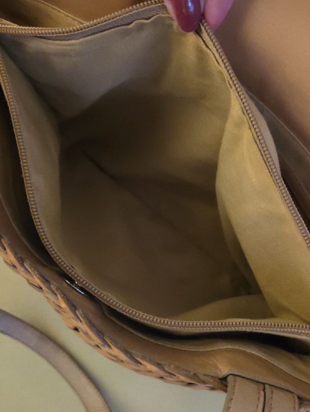 Fossil Woven Leather Tote Bag in Tan - Picture 8 of 11